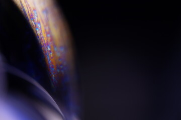 Poster - Bright liquid surface, deep space atmosphere, scientific abstraction, bright purple sphere