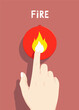 © NguyenThi - Fire Alert Button Pressed Hand Illustration