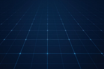 Poster - This digital grid represents innovation and strategy in business illuminating decision-making pathways with precise structure and clarity