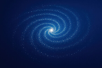 Poster - This illustrates the concept growth and innovation through a dynamic spiral galaxy composed softly glowing stars against a deep blue backdrop symbolizing strategic