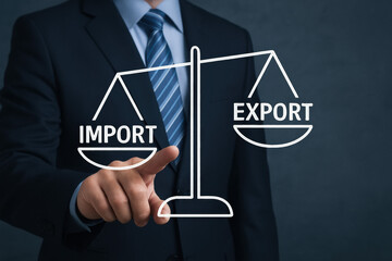 Poster - A focused business strategy highlights decision-making and growth by analyzing the imbalance between import and export driving efficient work processes