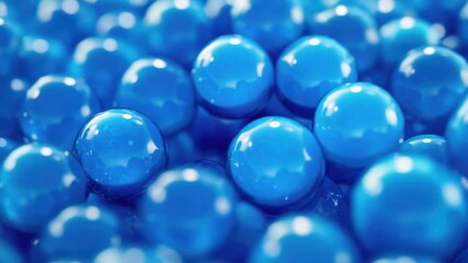 Poster - A stack of blue balls piled up on the floor or table, ready for use or storage