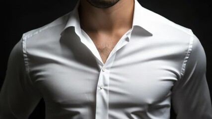 Poster - A person in a white shirt makes adjustments to their tie, ready for a formal event or presentation