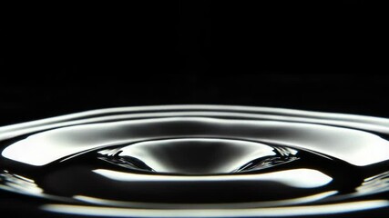 Poster - A small drop of water in mid-air, focused on its surface details