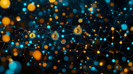 Poster - Abstract Cryptocurrency Network Graphic