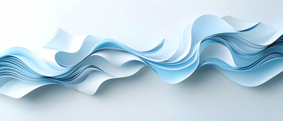 Poster - Abstract Blue And White Wave Design Background
