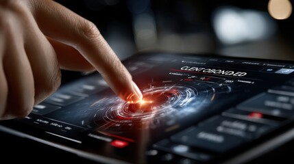 Aufkleber - A person is touching a screen with the word 
