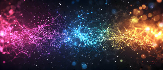 Poster - Abstract Colorful Particle Stream Background