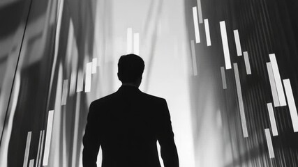 Poster - A figure in formal attire with an outline shape, ideal for abstract or minimalist concepts