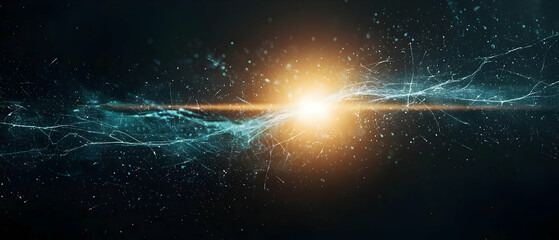 Poster - Abstract Glowing Light Explosion In Space