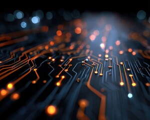 Poster - glowing circuit board
