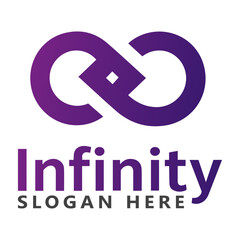 Poster - Infinity Logo Design - Purple Gradient Infinity Symbol with Text