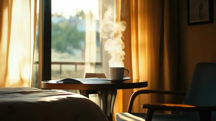 Poster - A person enjoying a cup of coffee and reading a book
