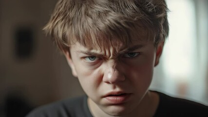 Aufkleber - A portrait of a young adult with a melancholic expression, suitable for use in illustrations about emotions or character studies