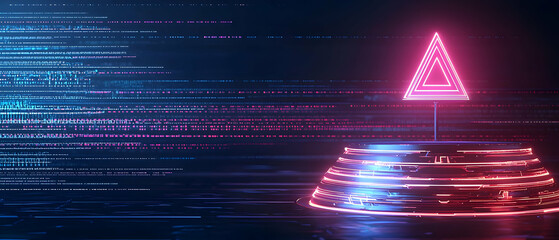 Poster - Abstract Neon Triangle Design With Glowing Colors