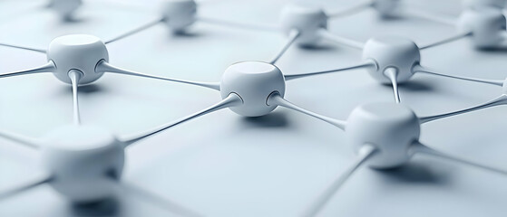 Poster - Abstract Network Design With White Spheres And Lines