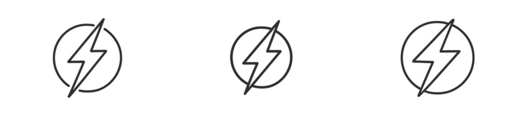Poster - Vector illustration of three lightning bolt icons arranged in a dynamic layout on a white background
