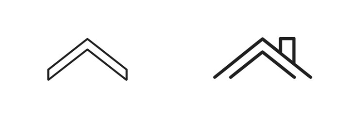 Poster - Basic geometric roof shapes represented in simple, clear designs suitable for architecture and construction concepts