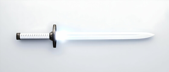 Poster - Digital Illustration Of A Glowing White Sword