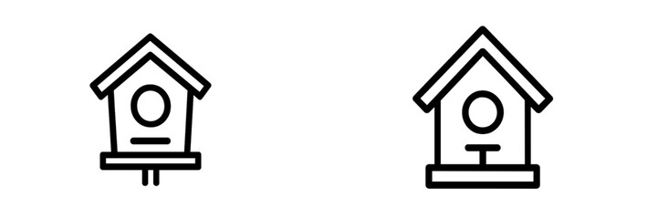 Poster - Designs of simple birdhouses featuring basic shapes and lines in a clean, minimalist style