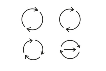 Poster - Circular arrow designs illustrating movement and direction in a modern graphic style