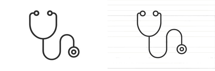 Poster - Stethoscope design comparison highlighting minimalist and detailed styles on lined paper