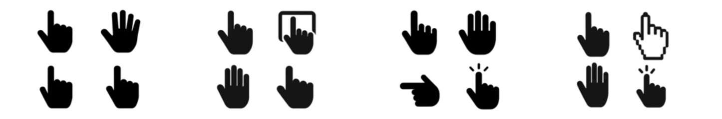 Fototapete - Various hand gesture icons illustrating communication and interaction on a digital platform
