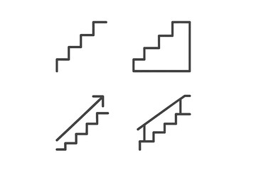 Poster - Different designs of stairs showcased in a minimalist style on a plain background for modern architectural inspiration