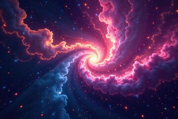 Wall Mural - Abstract swirling nebula, cosmic dust and gas patterns, art, vibrant