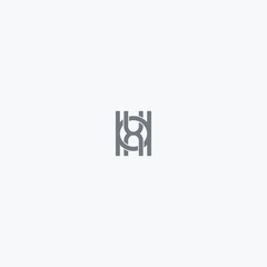 Poster - Circular Knot Letter XH or XX Monogram with white background. 