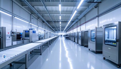 Poster - Modern Industrial Facility with Sleek Lines and Bright Lighting