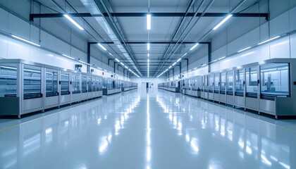 Poster - Modern Industrial Interior of a Clean Manufacturing Facility