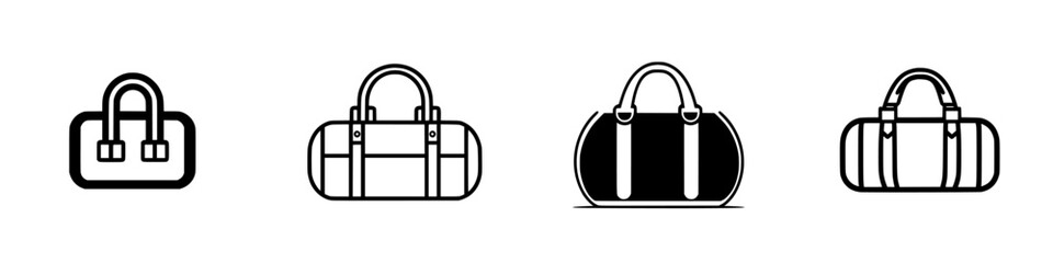 Poster - Variety of vector illustration icons representing different styles of travel bags suitable for various activities and occasions