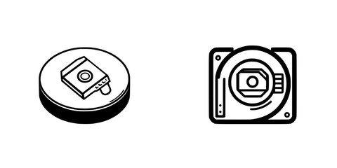 Poster - Iconic vector illustration of electronics equipment representing audio devices and media players