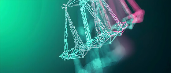 Poster - Abstract Geometric Design With Turquoise And Pink Colors