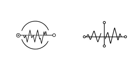 Poster - Vector illustration of sound wave icons representing audio signals and their visualization in a modern style