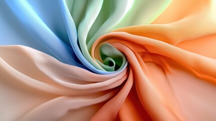 Poster - Abstract soft fabric background in blended pastel colors with smooth, flowing texture