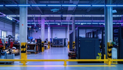 Poster - Modern Industrial Facility Interior with Innovative Lighting Design