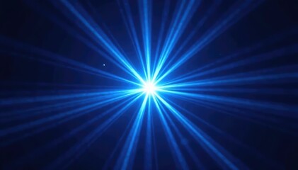 Wall Mural - vibrant starburst of blue light, radiating outwards against a dark background , indigo, space, dark