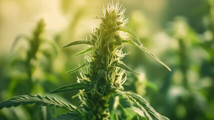 Poster - A close-up shot of a plant growing in a sunny field