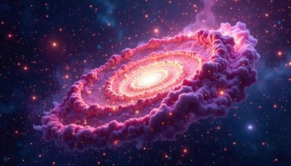 Wall Mural - close-up swirling galaxy nebula, cosmic dust cloud, astronomical, fiction, background
