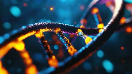 Aufkleber - A Beautiful Visualization of DNA Strands in a Colorful Abstract Background 4k video footage
