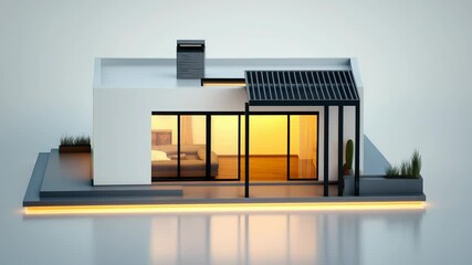 Fototapete - Modern minimalist house isometric view