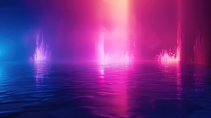 Poster - Abstract of neon light glowing with digital technology design. High tech vivid laser illuminated with contemporary concept in cyberspace style perfect for cyber theme background and wallpaper. AIG51.