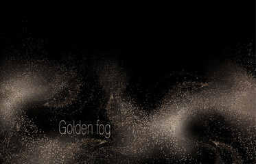 Wall Mural - Isolated beige wavy mosaic on black background.