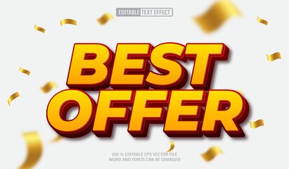 Leinwandbilder - Editable 3d text style effect - Best Offer text effect Template