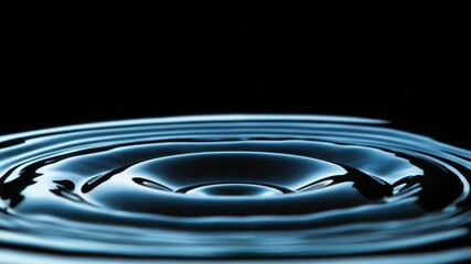 Aufkleber - A single water droplet falls into a calm pool, creating ripples and reflections