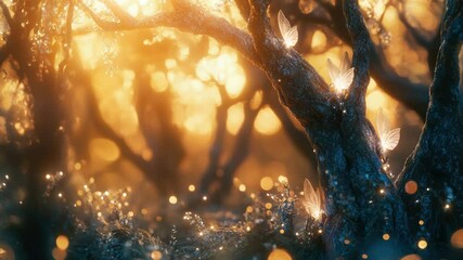 Poster - A sunny day with sunlight shining through tree branches