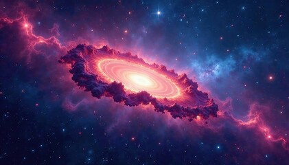 Wall Mural - stunning cosmic background, swirling nebulae and distant galaxies perfect for space themes, astronom