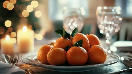 Poster - Fresh oranges displayed on a table, perfect for a kitchen or dining scene